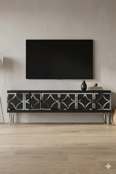 TSA1237AS LEM Tv Sehpası Antrasit-Silver 120cm - Resim 2