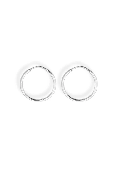 İnce Gümüş Halka Küpe 1.5mm-1.5x1.5CM ürün görseli 1