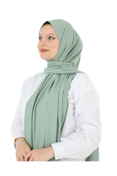 Şal Tesettür Başörtüsü Premium Kumaş Eşarp Uzun İslami Giyim Viskon  Açık Yeşil ürün görseli 1