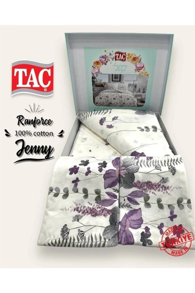 Çift Kişilik Nevresim Takımı Ranforce Jenny Mor - Resim 5