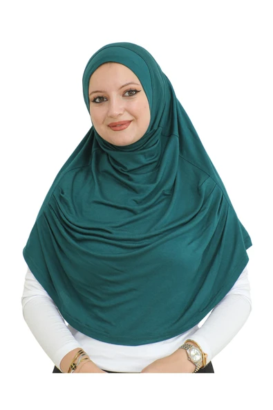 Uzun Hazır Giyim Turban Yumuşak Eşarp İslami Giyim  Zümrüt ürün görseli 1