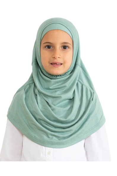 Çocuk Hazır Giyim Başörtüsü Şal Turban Viskon  Açık Yeşil ürün görseli 1