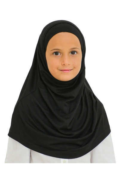 Çocuk Hazır Giyim Başörtüsü Şal Turban Viskon  Siyah ürün görseli 1
