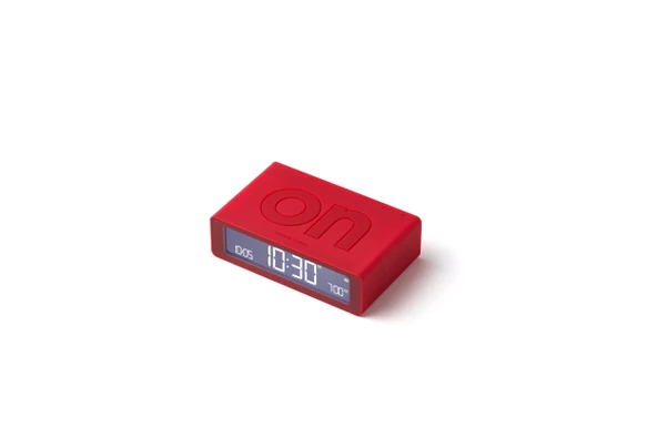 Lexon Flip Mini Şarj Edilebilir Alarm Saat Açık Kırmızı ürün görseli 1