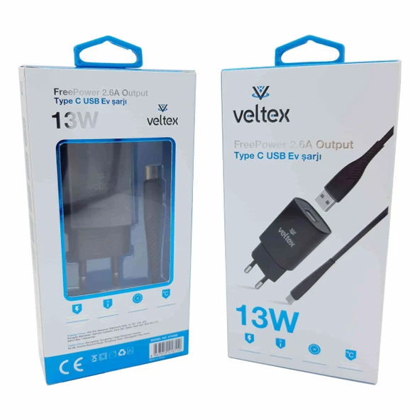 13W 2.6A TYPE-C Şarj Aleti Veltex VTX-002 ürün görseli 1
