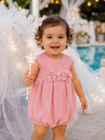 Pileli Bayramlık Kız Bebek Tulum 12825 ürün görseli 1
