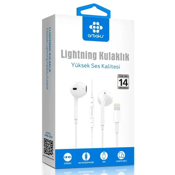 İphone 14 Lightning Kulaklık Arbaks Arb-200 ürün görseli 1