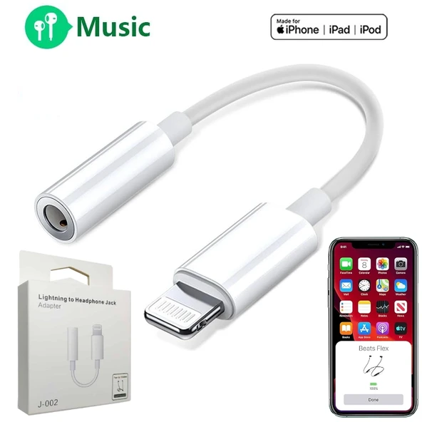 Lightning to 3.5mm Kulaklık Dönüştürücü Adaptör - iPhone Uyumlu / Pop-Up ürün görseli 1