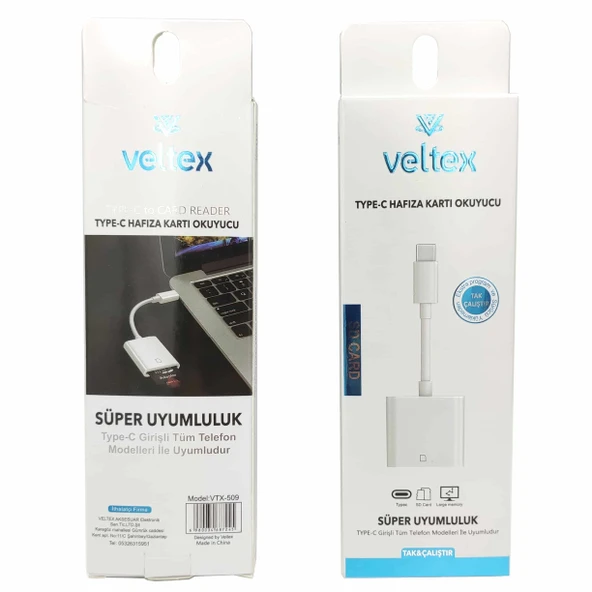 TYPE-C Hafıza Kart Okuyucu Veltex VTX-509 ürün görseli 1