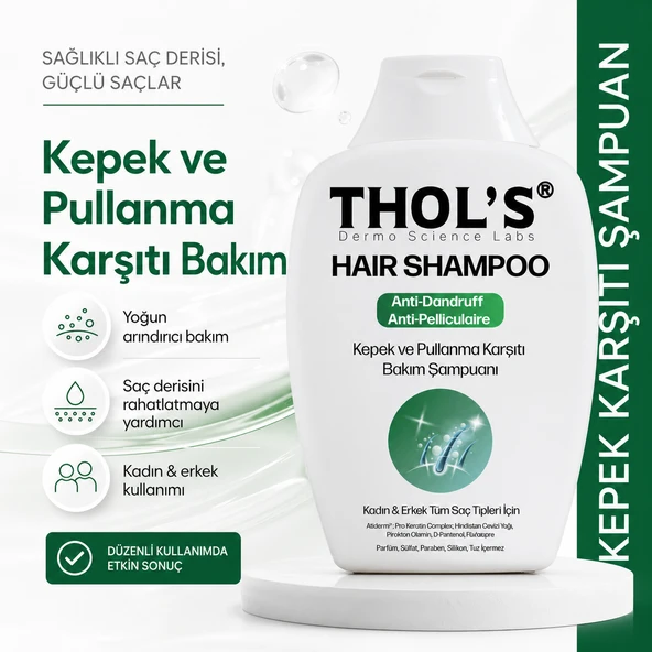 THOLS TB30 Kepek ve Pullanma Karşıtı Bakım Şampuan Tüm Saçlar ve Günlük Kullanım 300 ML ürün görseli 1