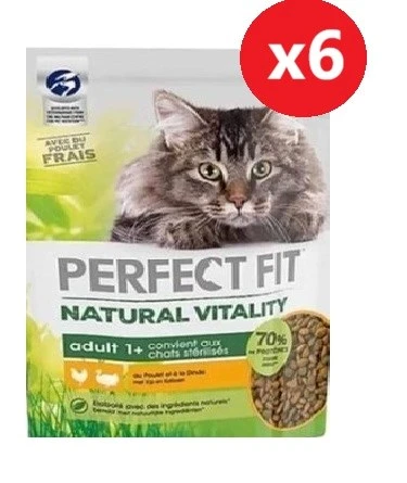 Perfect Fıt Natural Vitality Yetişkin Tavuk Hindi Aromalı Kedi Maması 1 Kg*6 Adet ürün görseli 1