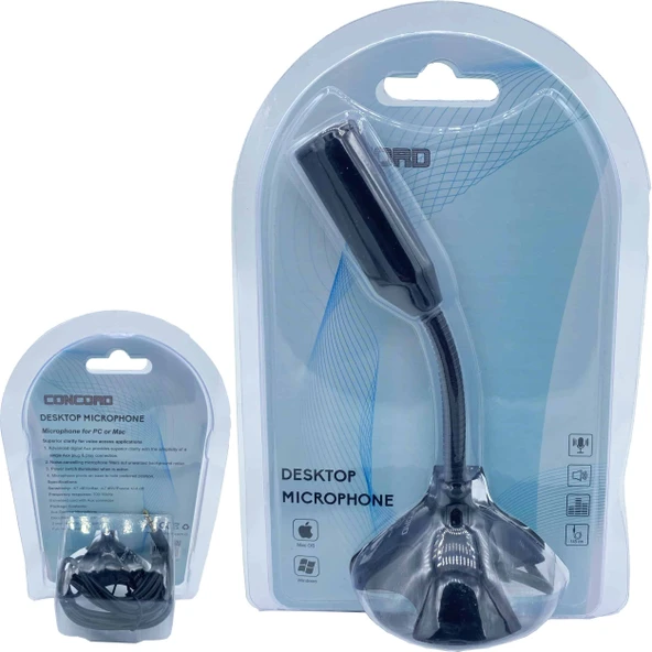 3.5 mm Aux Jaklı Masaüstü Mikrofon Concrod MC-6 ürün görseli 1