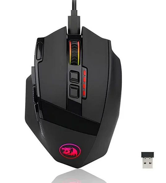 Redragon Sniper Pro M801P-RGB 16.000 DPI 9 Tuş RGB Optik Kablosuz Gaming Mouse - TEŞHİR ürün görseli 1