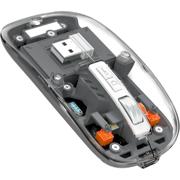 ScHitec M377 Ultra Sessiz 3 Bağlantı Modlu 2xBluetooth Kablosuz Bağlantı + 2.4Gh Gaming Type-C Şarjlı Mouse Siyah ürün görseli 1