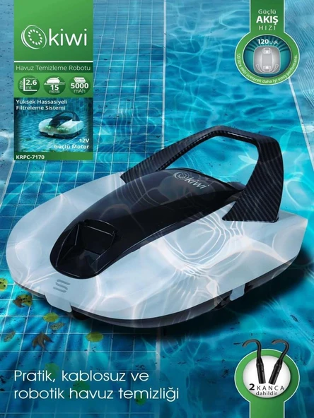 Kiwi KRPC-7170 Kablosuz Havuz Temizleme Robotu Beyaz ürün görseli 1