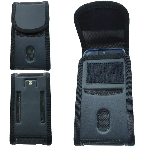 Cırtlı Kapaklı Kemere Takılan Telefon Kılıfı - Siyah | Bel Telefon Taşıma Çantası (17×8 cm) MSK04 ürün görseli 1
