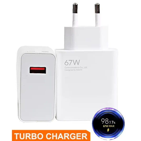 67W Turbo Saniye Göstergeli Hızlı Şarj Başlığı (Markasız / Paketsiz) ürün görseli 1