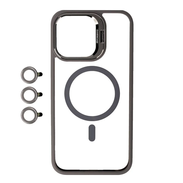 IP 15 Pro - Kılıf Kamera Lens Korumalı Standlı Lensli Kapak ürün görseli 1