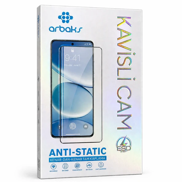 REDMİ NOTE 13 PRO PLUS / 14 PRO PLUS - Anti-Static Kavisli Cam Ekran Koruyucu Arbaks ARB-004 ürün görseli 1