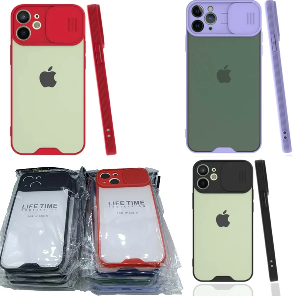 iPhone 13 Pro Kılıf Kamera Koruma Silikon (5 Siyah - 5 Renkli) ürün görseli 1