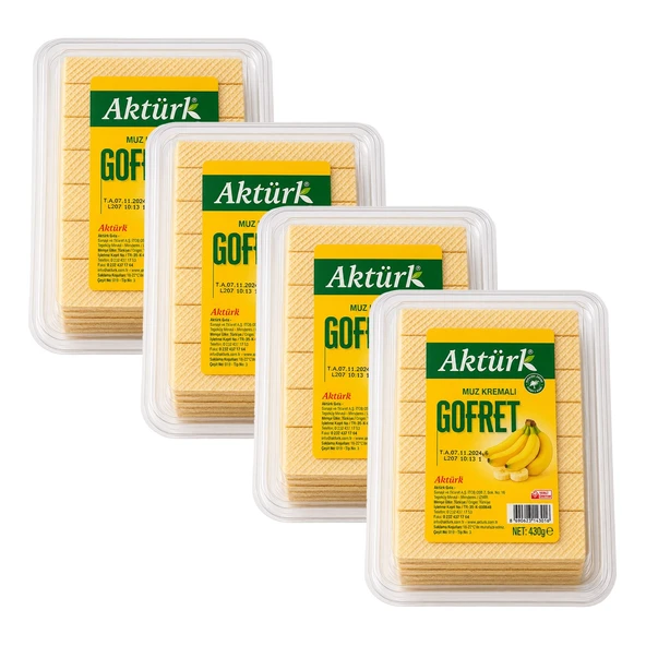 Aktürk Gofret Muz Kremalı 430 gr x 4 Adet ürün görseli 1