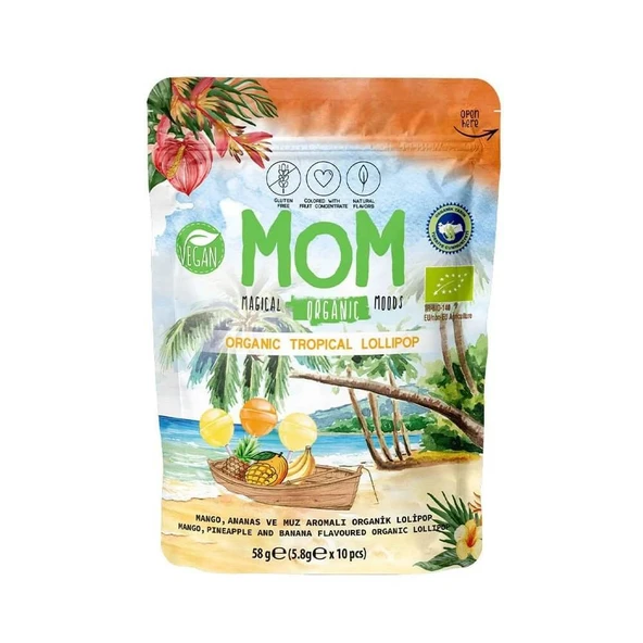 MOM Organik Lolipop - Tropikal - 10'lu Paket ürün görseli 1