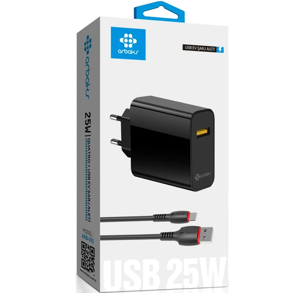 4.1A 25W QC3 TYPE-C Hızlı Şarj Aleti Arbaks Arb-015 ürün görseli 1