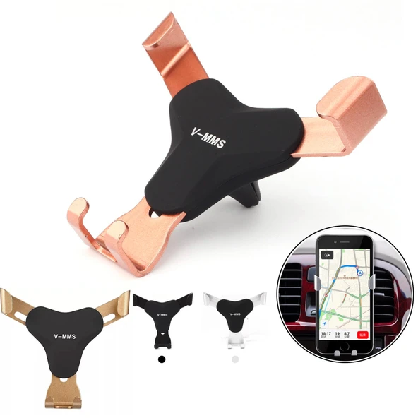 Havalandırma Oto Araç İçi Telefon Tutucu (Gold - Rose Gold) V-MMS ürün görseli 1