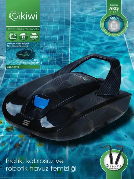 Kiwi Garden KRPC-7170 Kablosuz Havuz Temizleme Robotu ürün görseli 1