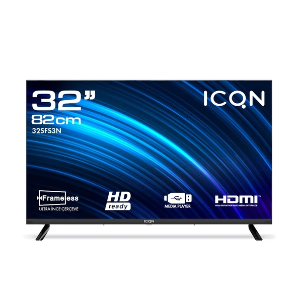 ICQN 32SFS3N 82 Ekran 32" Uydu Alıcılı Led HD Televizyon ürün görseli 1