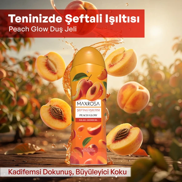 Maxrosa Şeftali Işıltısı Duş Jeli 600 ml x 2 Adet - Resim 3