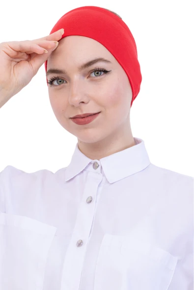 Kadın Tesettür Bandana Penye Kaymaz Hazır Şal Eşarp Altı Bone Rahat Kullanım  Pembe ürün görseli 1