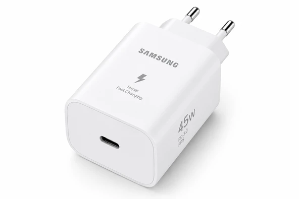 Samsung 45W Super Fast Charging 2.0 Adaptör Type-C Hızlı Şarj Başlığı - Beyaz ürün görseli 1