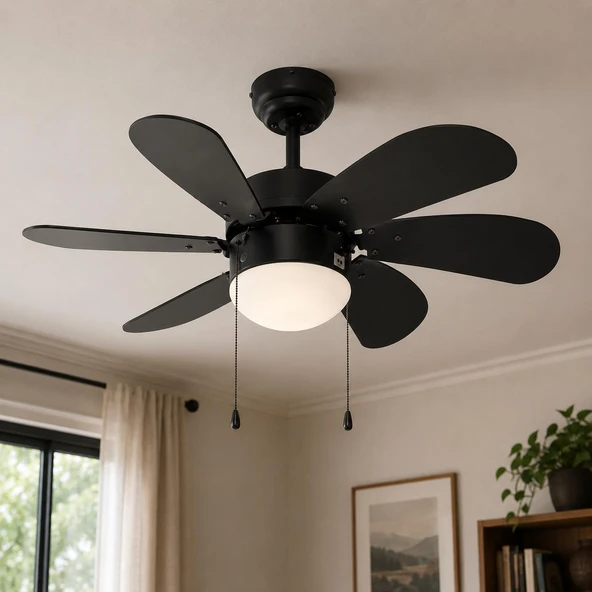 VANTI 30'' 30 W SIYAH AHSAP TAVAN VANTILATOR ürün görseli 1