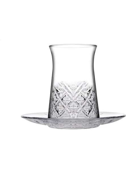 Paşabahçe 42891 Timeless Çay Bardağı 6'Lı 160 ml Cam Desenli Şeffaf Kulp Olmadan ürün görseli 1