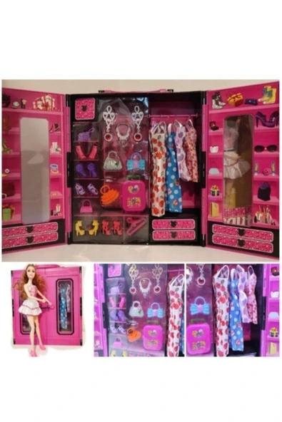 Duman Oyuncak 30 Parça Aksesuarlı Barbie Gardrop Çanta ürün görseli 1