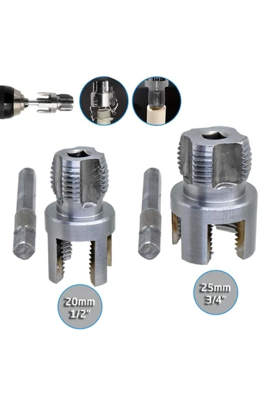 KONTAKTEK 6484 PVC PPRC Boru İç ve Dış Diş Açma Aparatı 20/25 mm (2'li Set) ürün görseli 1