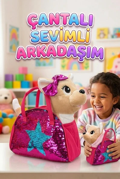 Çocuklar İçin İnteraktif Yürüyen Köpek Oyuncak Kurdeleli Yıldız Çantalı- Hareketli ve Sesli ürün görseli 1