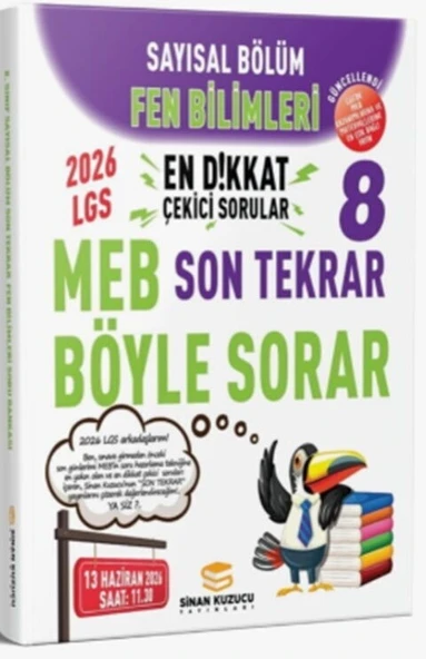 2026 8. Sınıf Fen Bilimleri Sayısal Bölüm Son Tekrar Soru Bankası Sinan Kuzucu ürün görseli 1