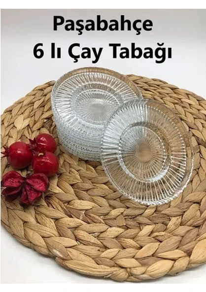Paşabahçe 6 Lı Çay Tabağı Şeffaf Cam Malzeme ile Elysia Çay Bardağına Uyumlu ürün görseli 1