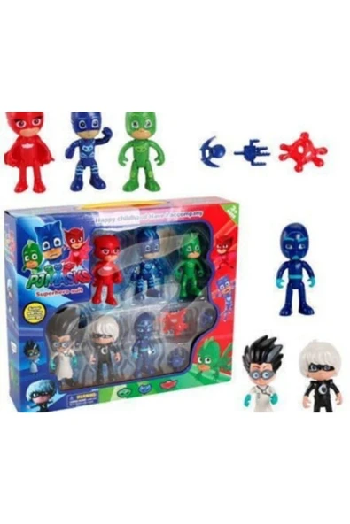 PJMASKS Pj Maskeliler 10lu Oyuncak Setiniz 1nci Kalite ürün görseli 1