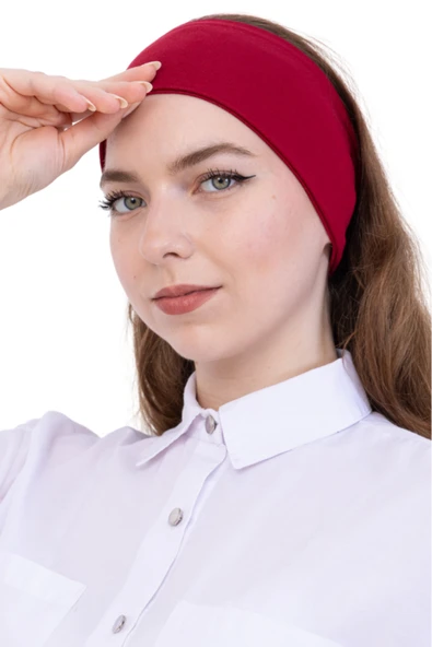 Kadın Tesettür Bandana Penye Kaymaz Hazır Şal Eşarp Altı Bone Rahat Kullanım  Bordo ürün görseli 1
