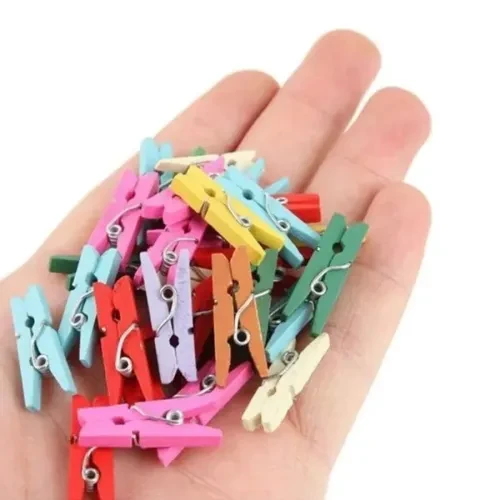 100lü Renkli Ahşap Mandal Seti 2.5 cm - Resim 5