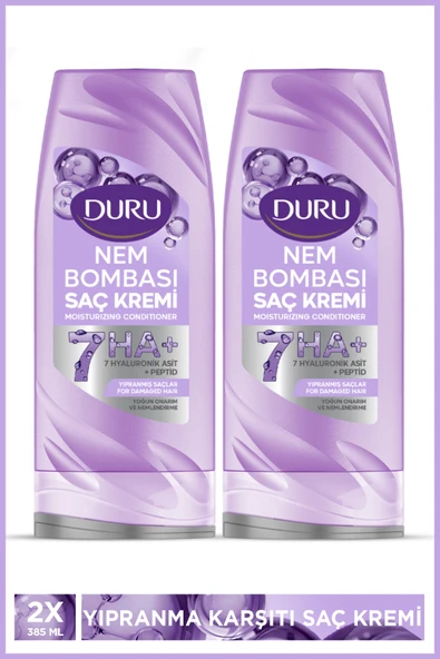 Nem Bombası Yıpranmış Saçlar İçin Yoğun Onarıcı ve Nemlendirici Saç Kremi 2x385 Ml ürün görseli 1