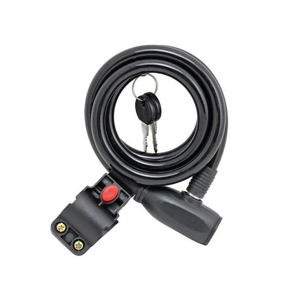 UMT BİSİKLET KİLİT HALAT ANAHTARLI 12X1500 BRAKET HC-83105 SİYAH KLT-112 ürün görseli 1