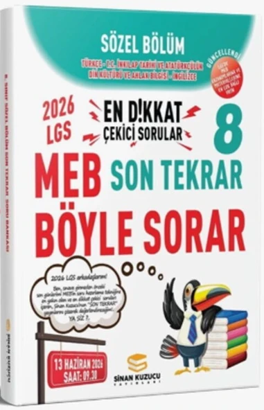 2026 8. Sınıf Sözel Bölüm Son Tekrar Soru Bankası Sinan Kuzucu ürün görseli 1