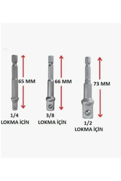 FIRAT HIRDAVAT Hex Lokma Adaptör Seti 3lü - Resim 3