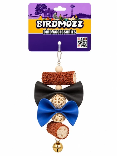 Birdmozz Premium Mısır Koçanlı Fiyonklu Kuş Oyuncağı ürün görseli 1