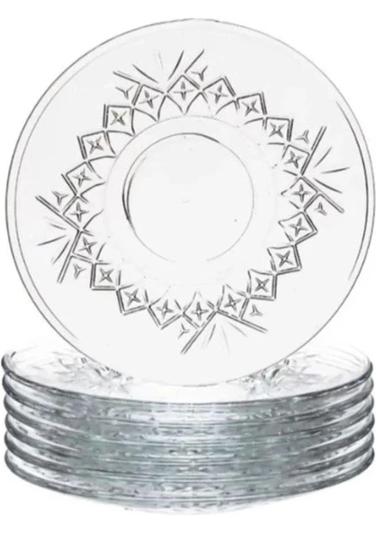 Paşabahçe 6'lı Tımeless Çay Tabağı 13 cm Desenli Cam Malzeme ile Zarif Sunum ürün görseli 1