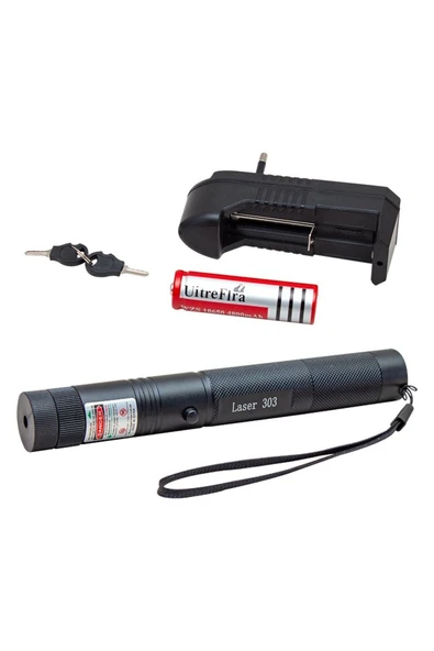 JUNGLEE Yeşil Lazer Şarjlı 5000mw 532nm 8km Menzil Kilitli Anahtarlı 4800mah Şarjlı Pil Green Laser Pointer ürün görseli 1